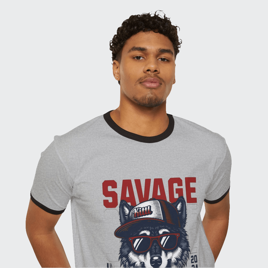 Custom T-Shirt Savage Design CottonCrew neckDTG