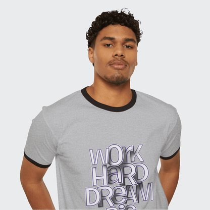 Custom T-Shirt work hard dream big CottonCrew neckDTG