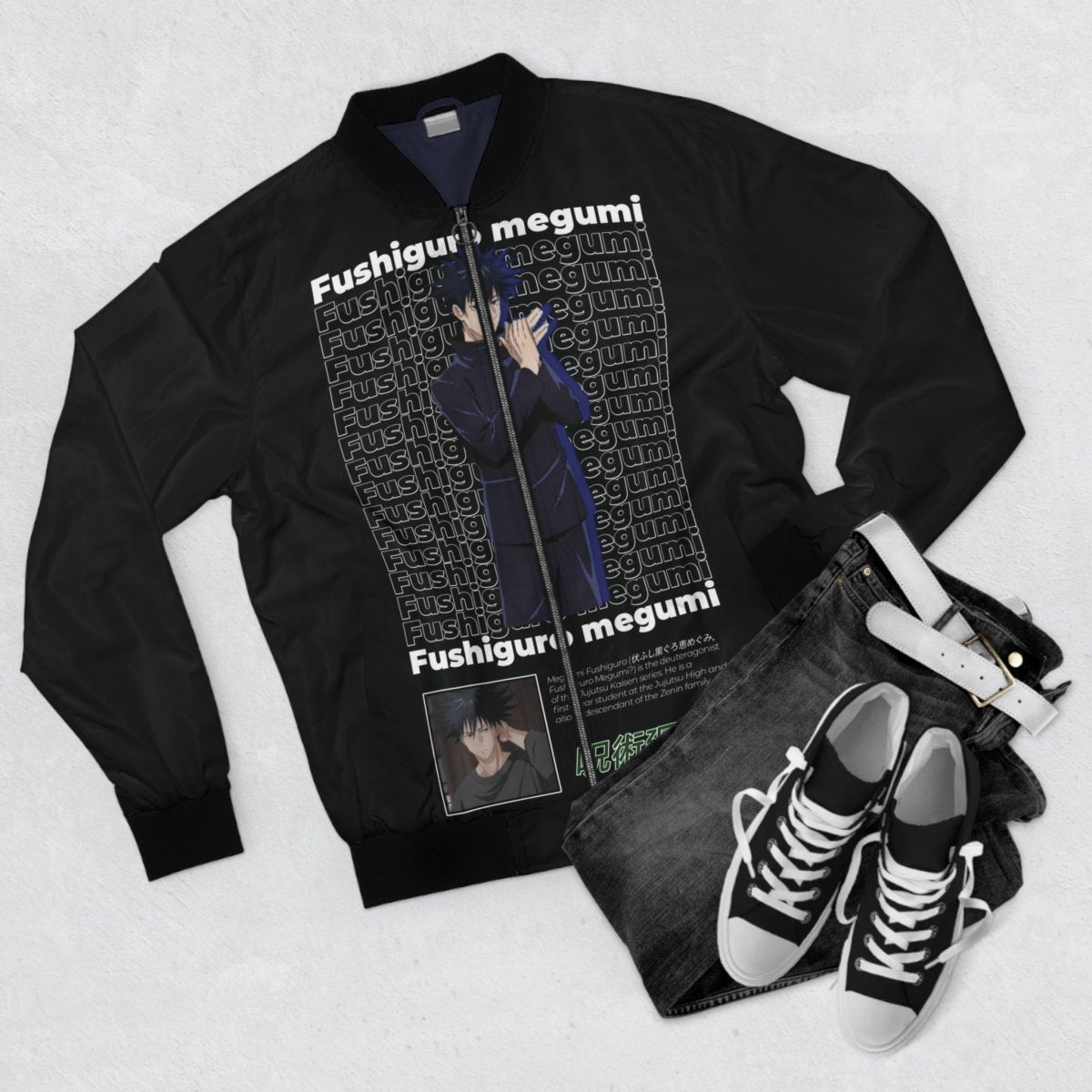 FUSHIGURO MEGUMI ANIME, Men's Bomber Jacket All Over PrintAOPAOP Clothing