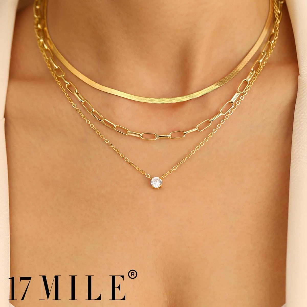 Gold Layered Choker Necklace for Women Girls ChainChokerCross