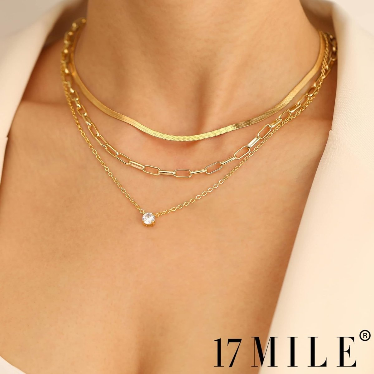 Gold Layered Choker Necklace for Women Girls ChainChokerCross