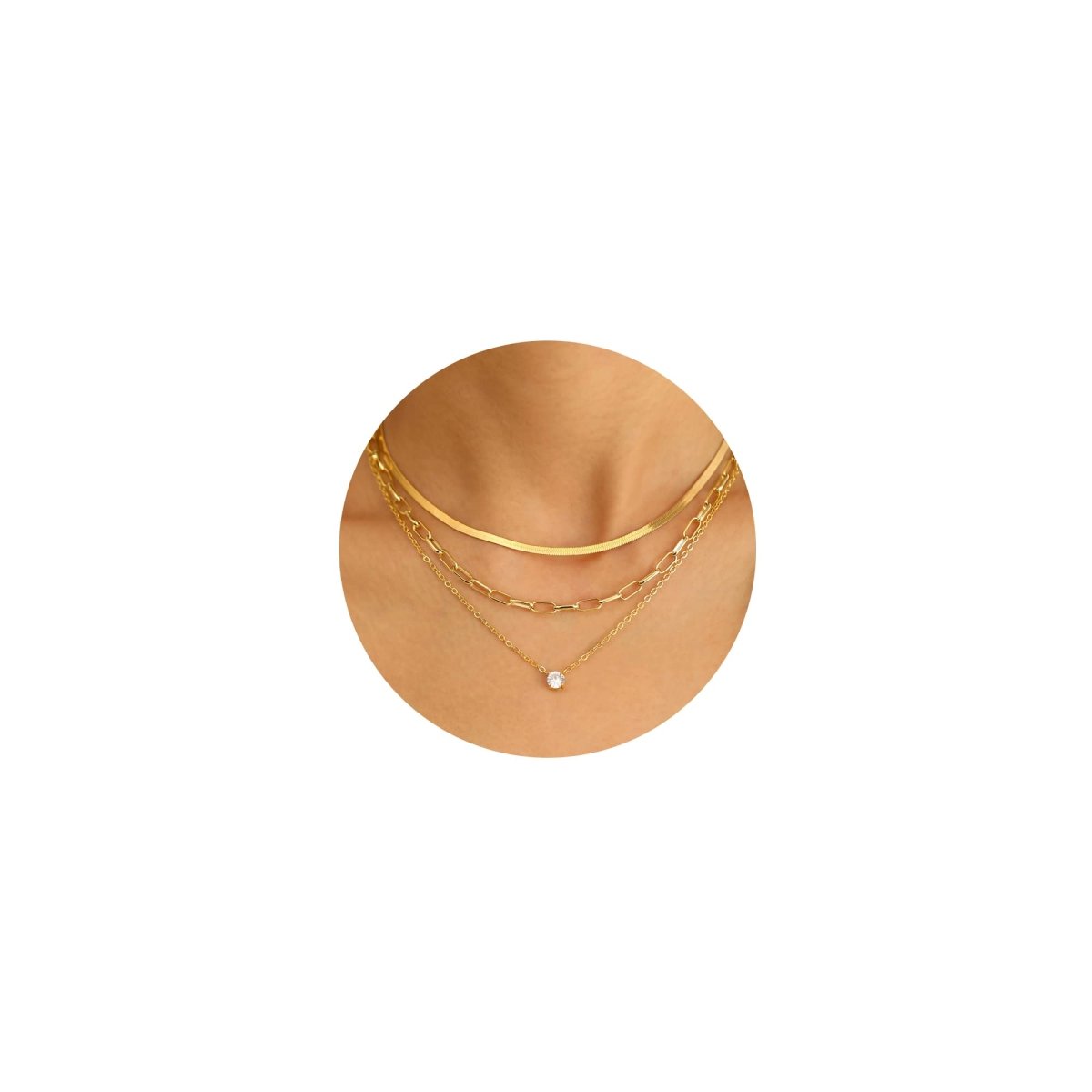 Gold Layered Choker Necklace for Women Girls ChainChokerCross