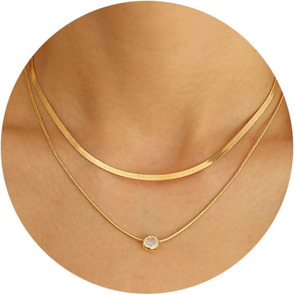 Gold Layered Choker Necklace for Women Girls ChainChokerCross