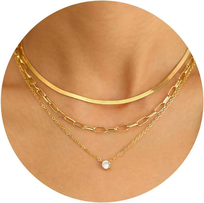 Gold Layered Choker Necklace for Women Girls ChainChokerCross