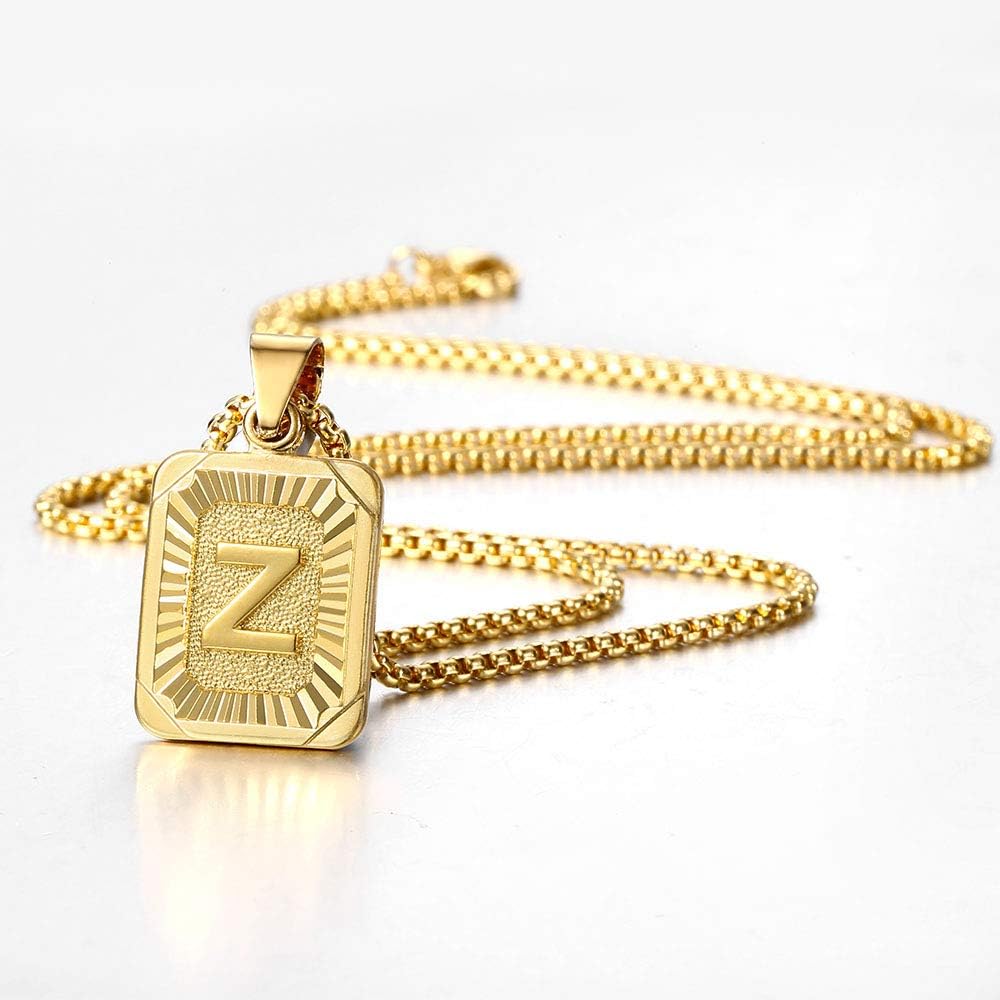 Initial A - Z Letter Pendant Necklace Mens & Womens 22inchCapitalChain