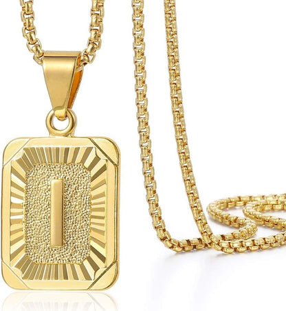 Initial A - Z Letter Pendant Necklace Mens & Womens 22inchCapitalChain