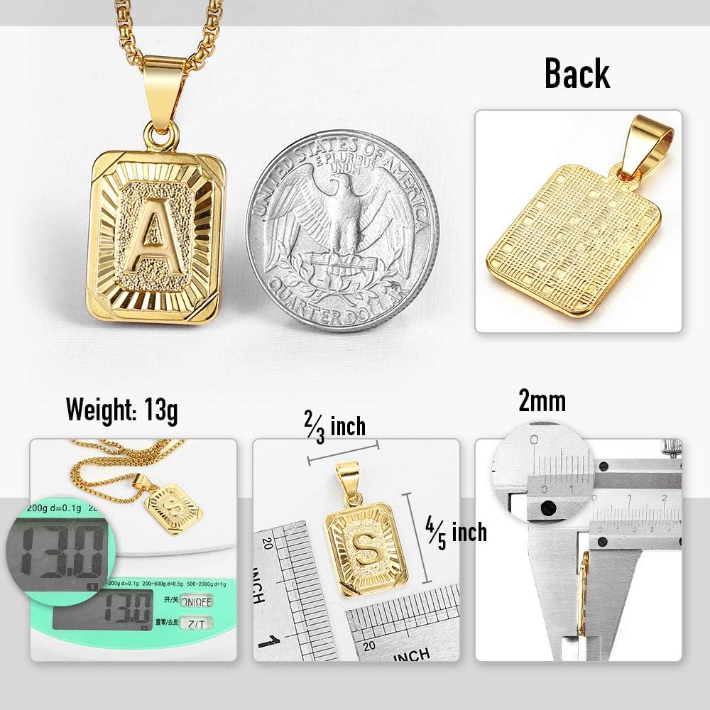 Initial A - Z Letter Pendant Necklace Mens & Womens 22inchCapitalChain