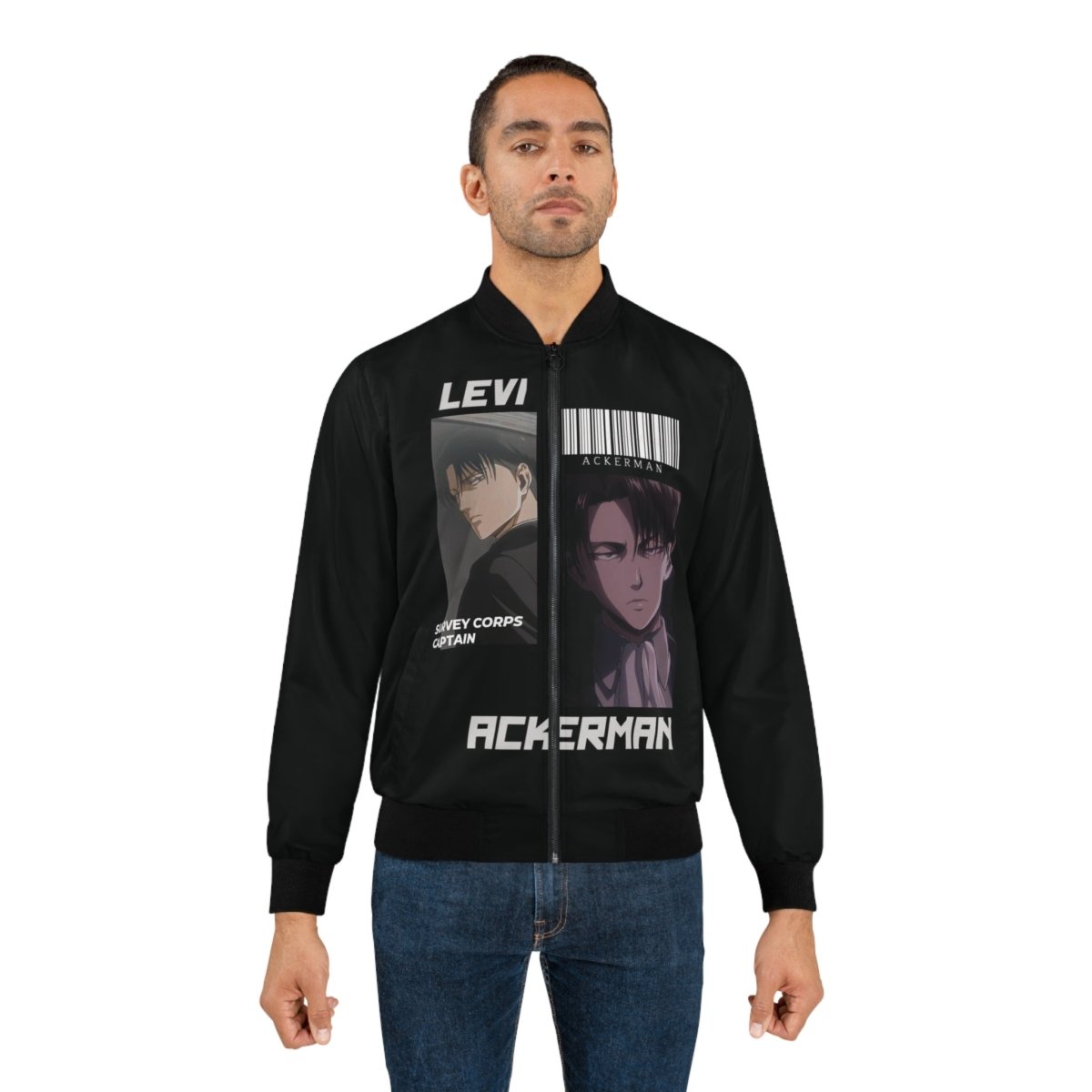 LEVI ARKERMAN CUSTOM ANIME Men's Bomber Jacket All Over PrintAOPAOP Clothing