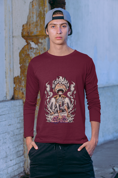 One piece Long Sleeve T Shirt S Maroon 