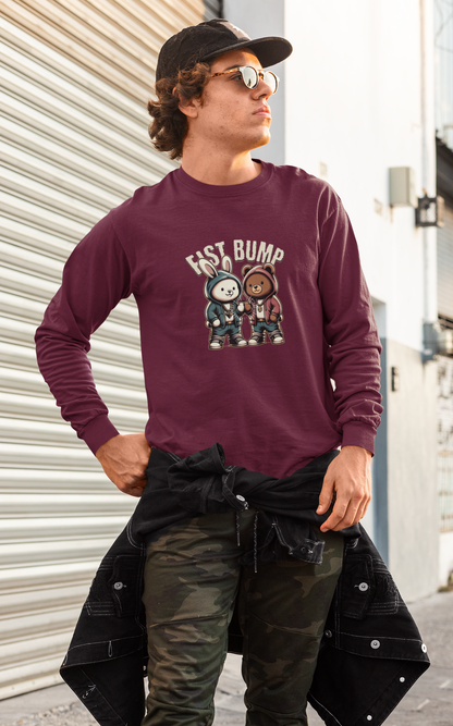 First Bump Long Sleeve T Shirt S Maroon 