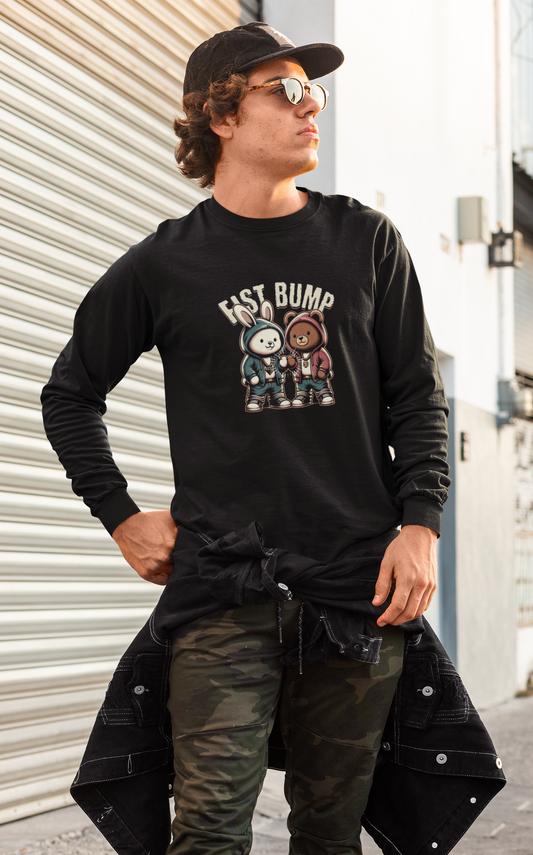 First Bump Long Sleeve T Shirt S Black 