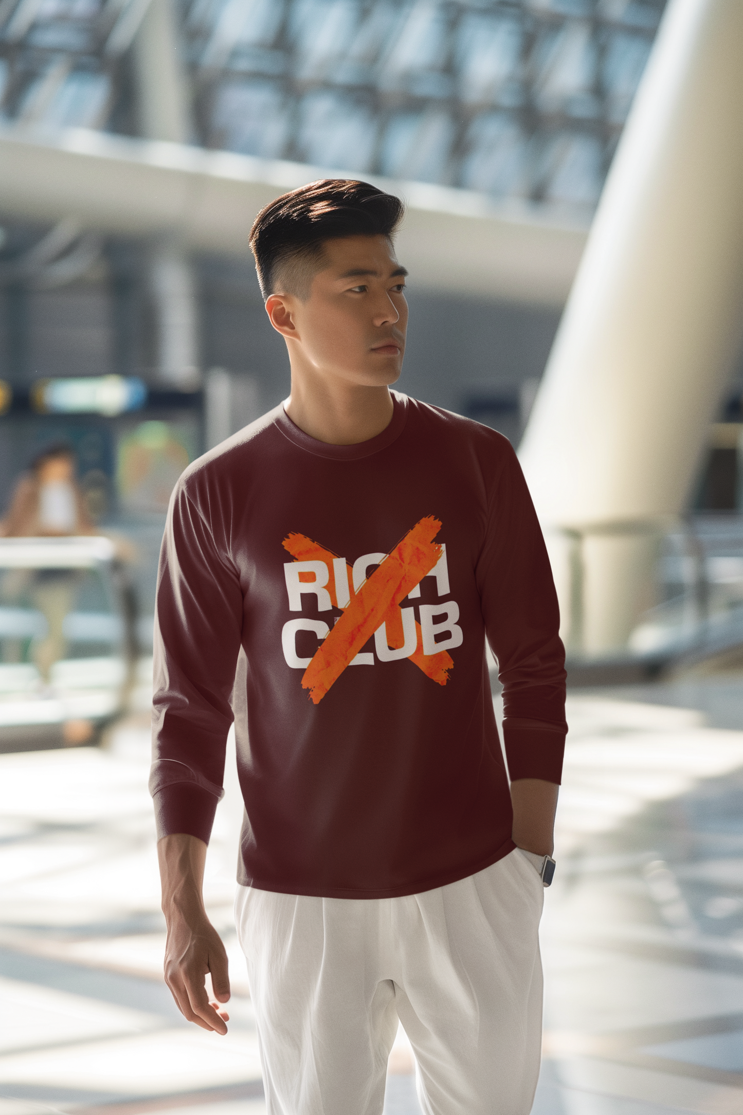 Rich Club Long Sleeve T Shirt S Maroon 