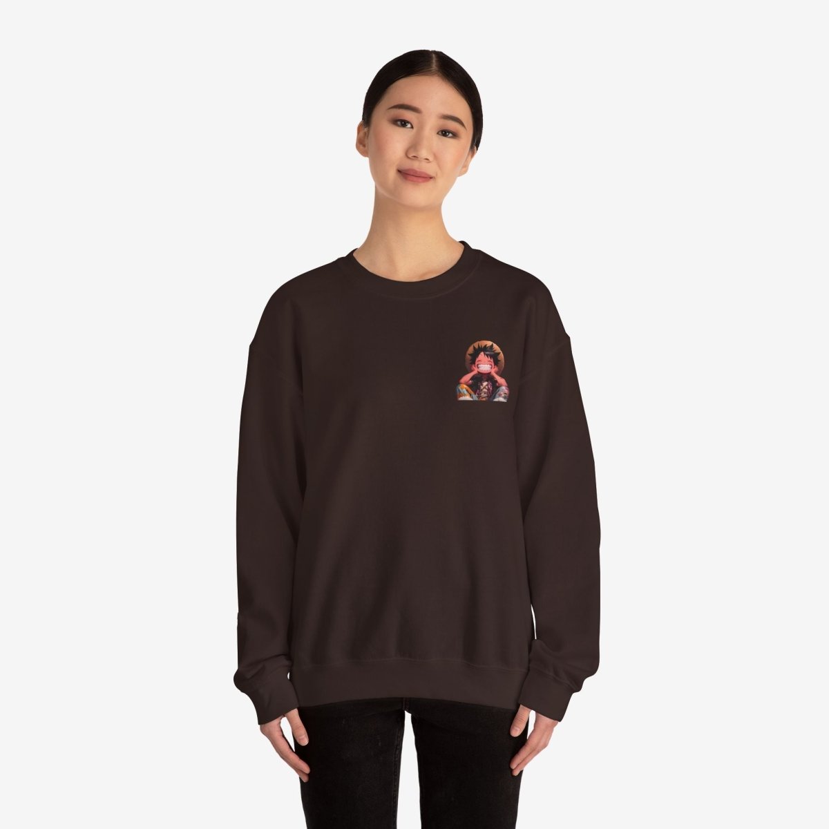 Luffy Both Side Sweatshirt Crew neckDTGEmbroidery