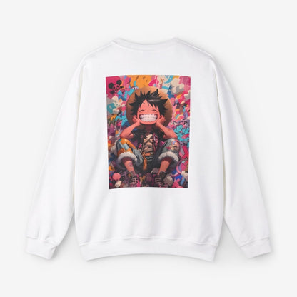 Luffy Both Side Sweatshirt Crew neckDTGEmbroidery