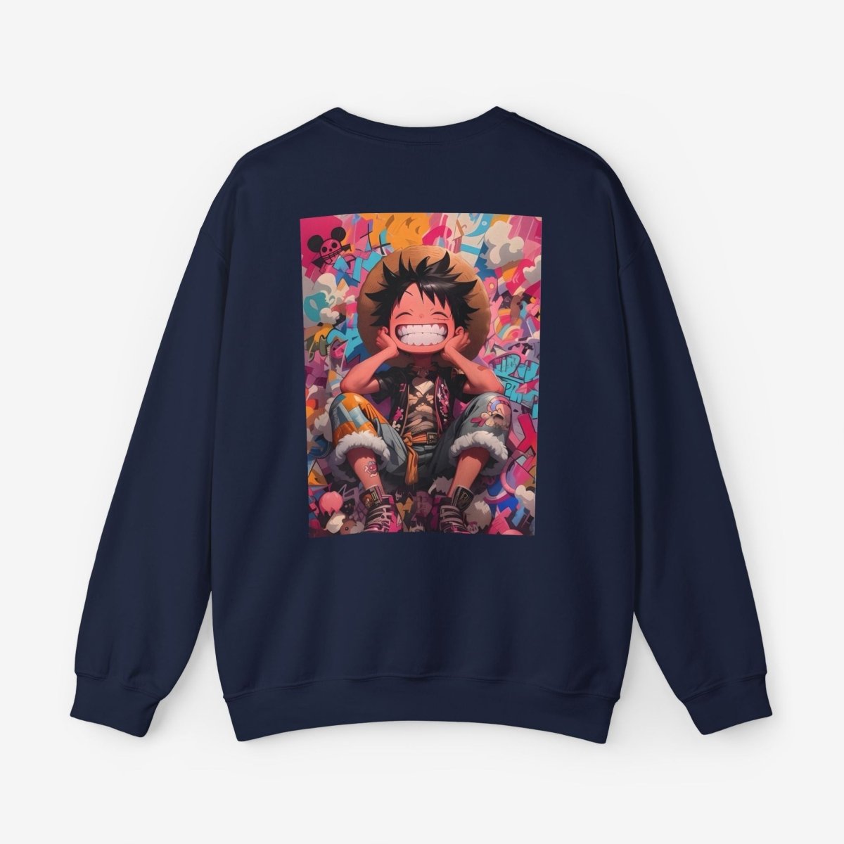 Luffy Both Side Sweatshirt Crew neckDTGEmbroidery