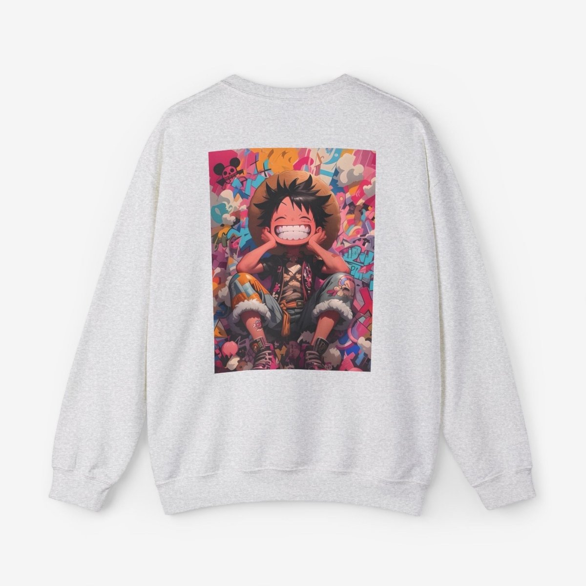 Luffy Both Side Sweatshirt Crew neckDTGEmbroidery