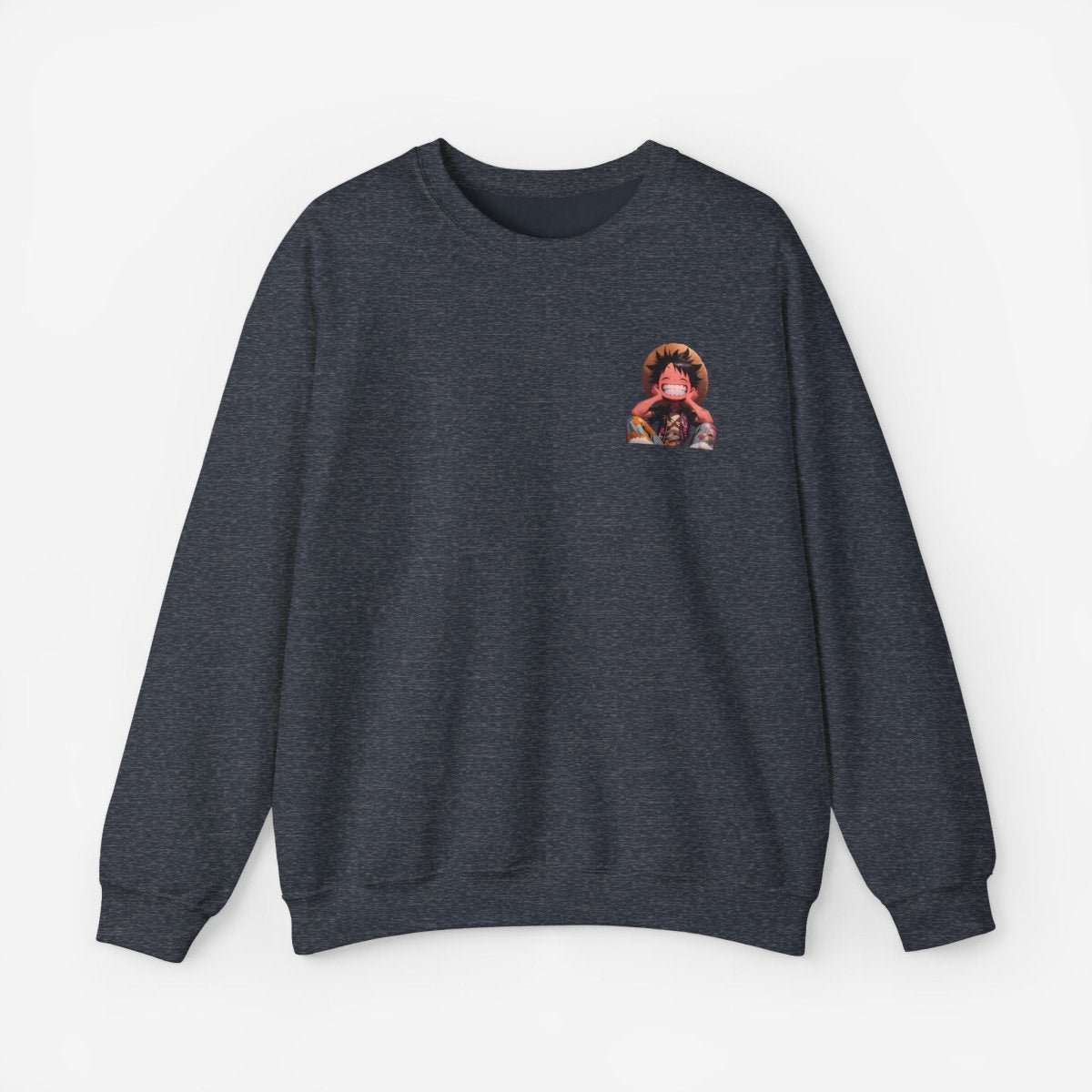 Luffy Both Side Sweatshirt Crew neckDTGEmbroidery