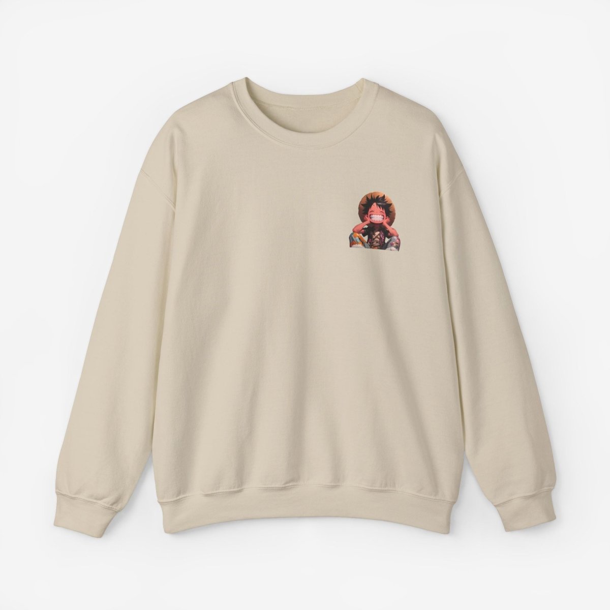 Luffy Both Side Sweatshirt Crew neckDTGEmbroidery