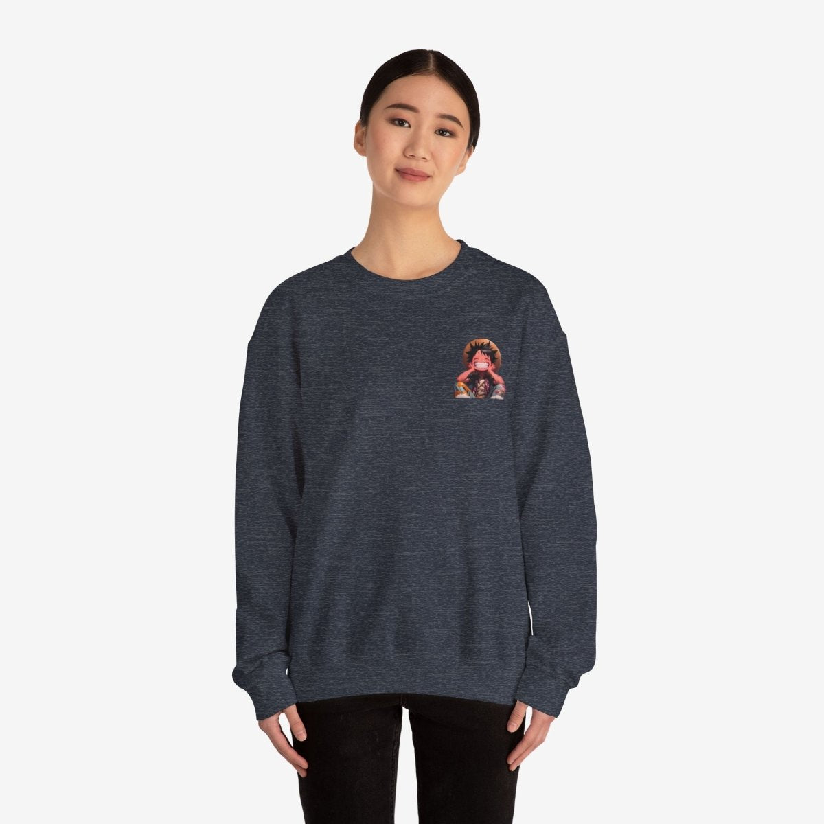 Luffy Both Side Sweatshirt Crew neckDTGEmbroidery