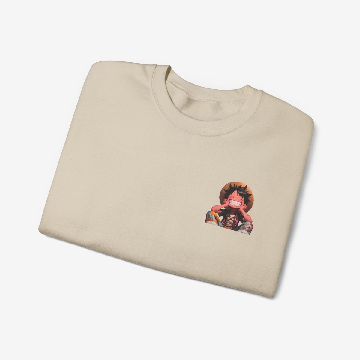 Luffy Both Side Sweatshirt Crew neckDTGEmbroidery