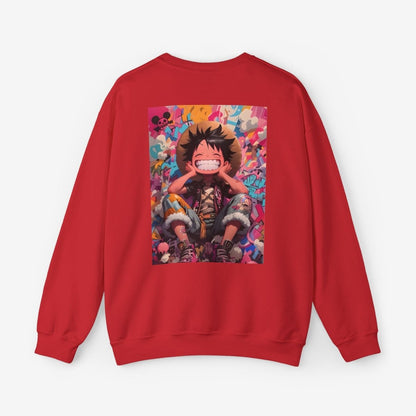 Luffy Both Side Sweatshirt Crew neckDTGEmbroidery