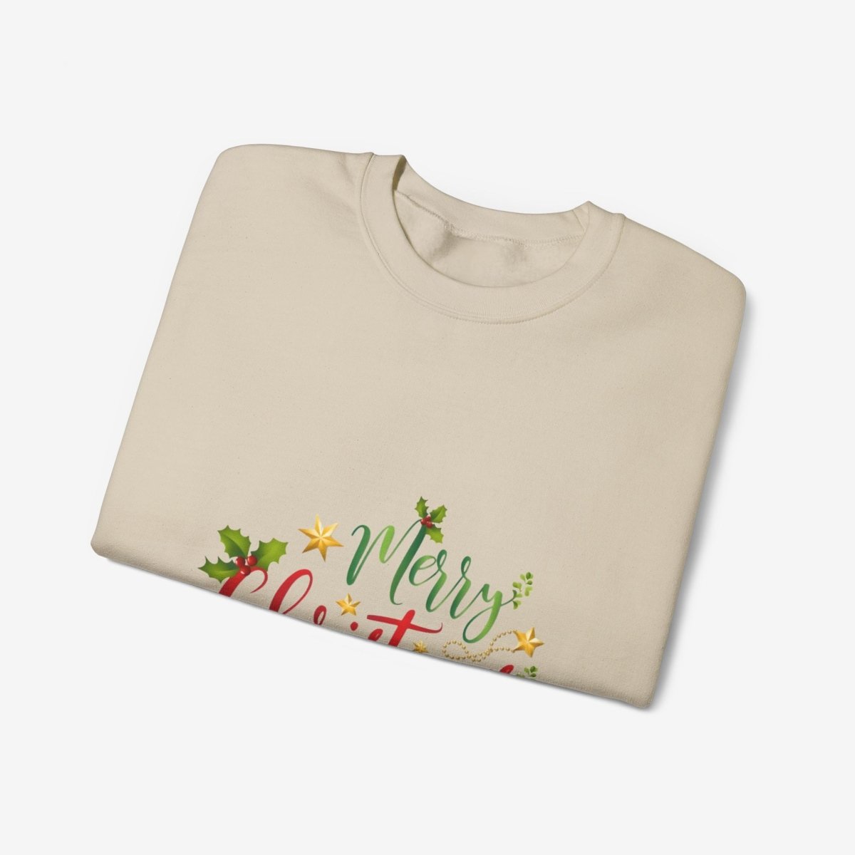 Merry Christmas Crewneck Sweatshirt Crew neckDTGEmbroidery