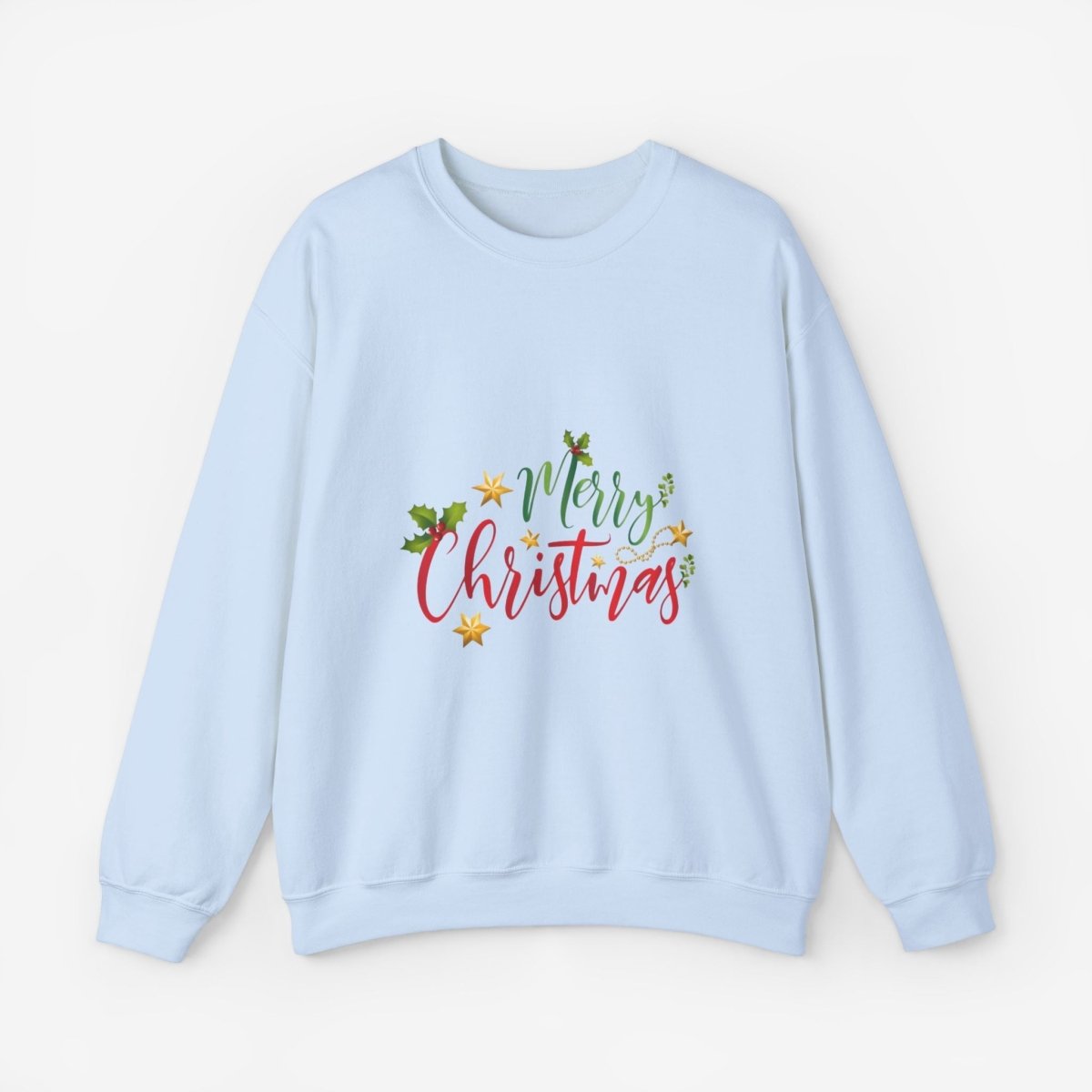 Merry Christmas Crewneck Sweatshirt Crew neckDTGEmbroidery