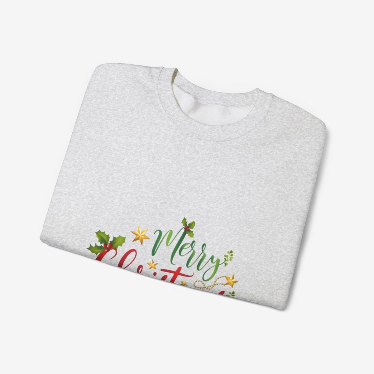 Merry Christmas Crewneck Sweatshirt Crew neckDTGEmbroidery