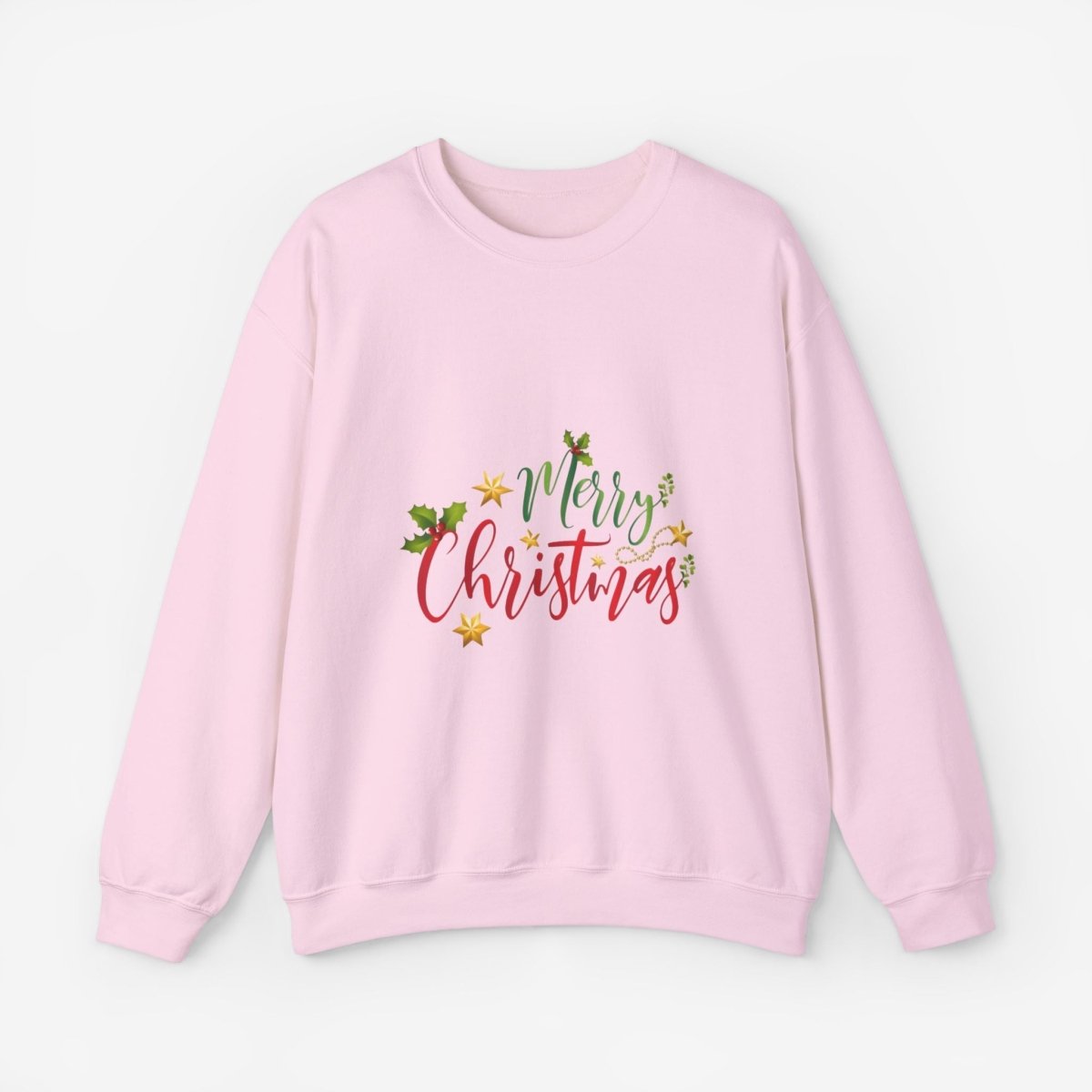 Merry Christmas Crewneck Sweatshirt Crew neckDTGEmbroidery