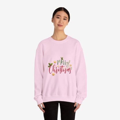 Merry Christmas Crewneck Sweatshirt Crew neckDTGEmbroidery