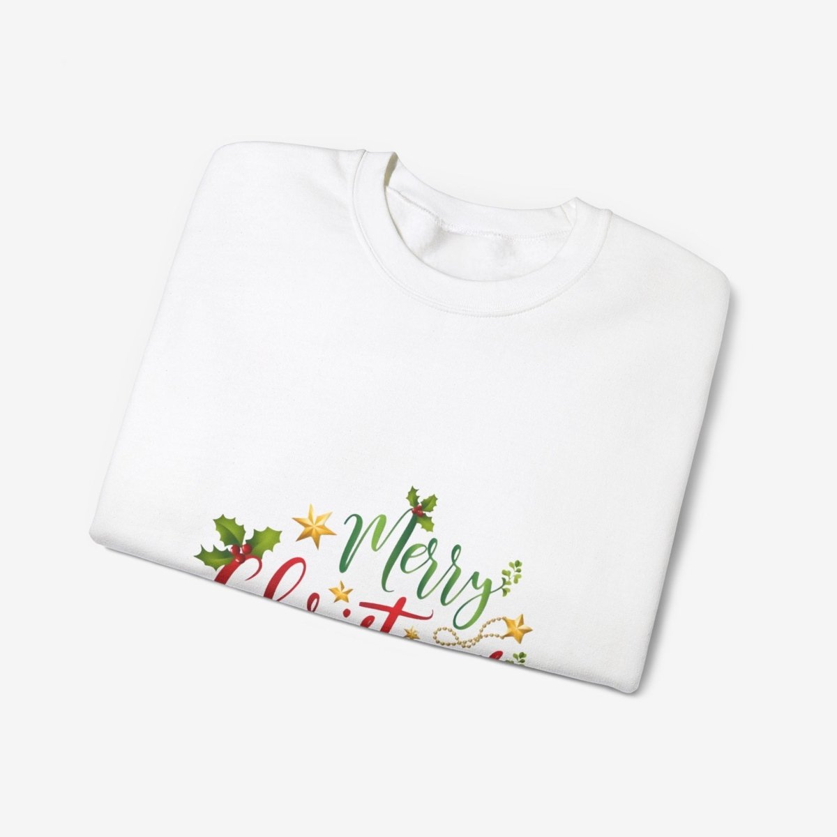 Merry Christmas Crewneck Sweatshirt Crew neckDTGEmbroidery