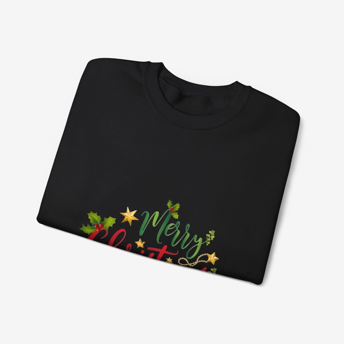 Merry Christmas Crewneck Sweatshirt Crew neckDTGEmbroidery