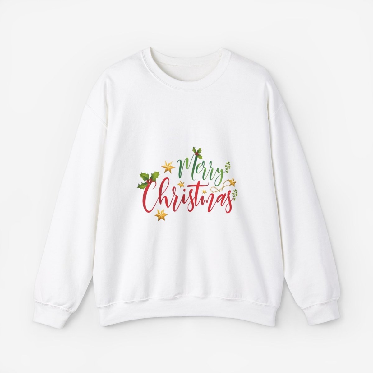 Merry Christmas Crewneck Sweatshirt Crew neckDTGEmbroidery