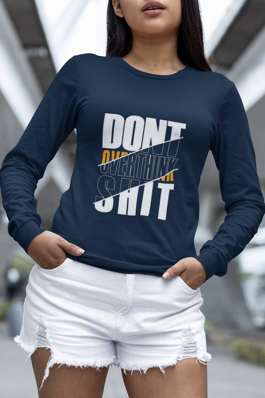 Don't Quit Long Sleeve T Shirt S Navy 