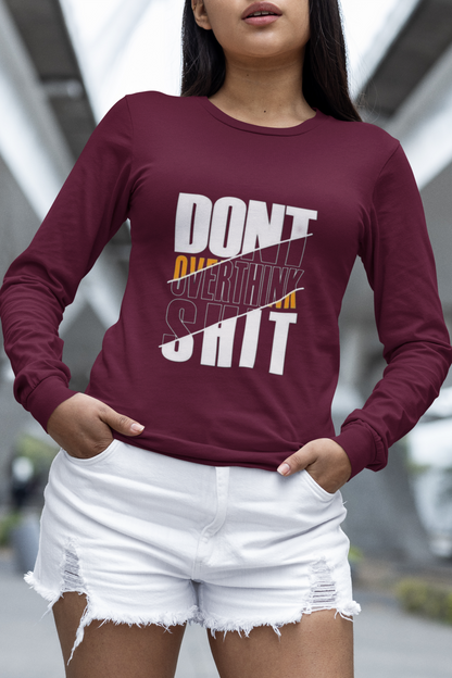 Don't Quit Long Sleeve T Shirt S Maroon 