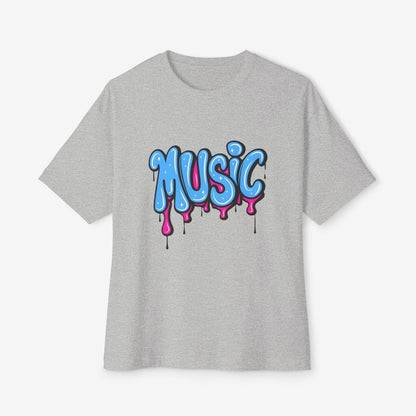 Music Oversized Tshirt CottonCrew neckDTG