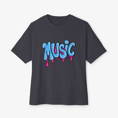 Music Oversized Tshirt CottonCrew neckDTG