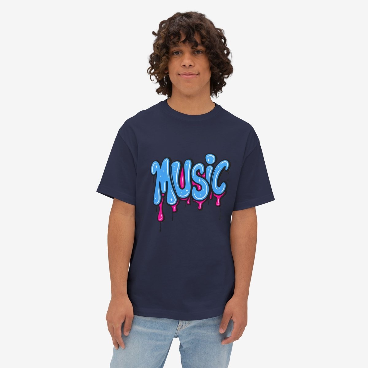 Music Oversized Tshirt CottonCrew neckDTG