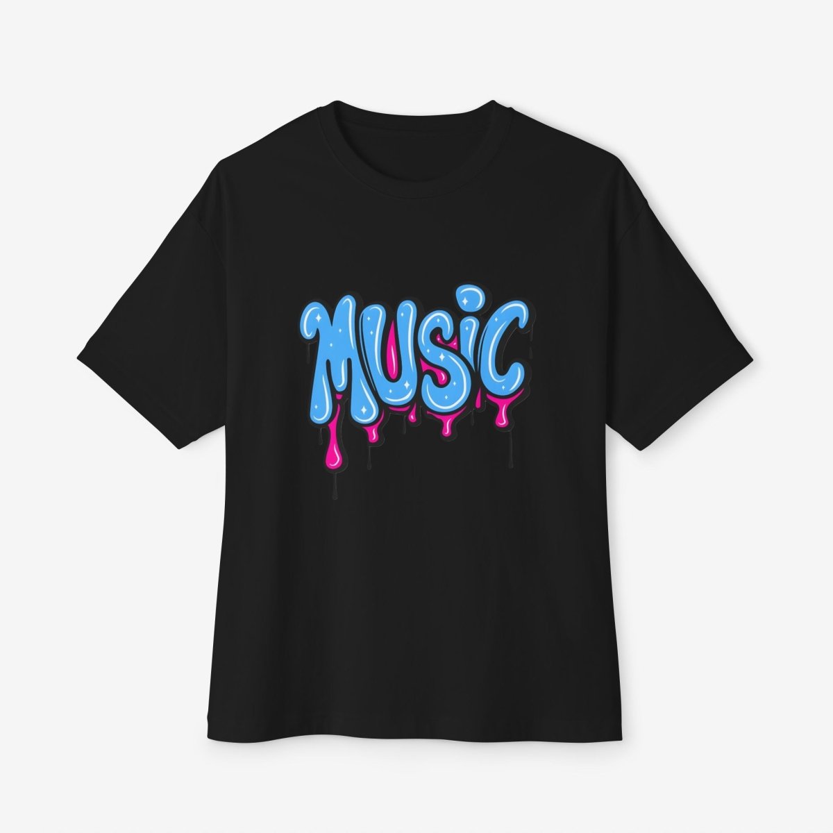 Music Oversized Tshirt CottonCrew neckDTG