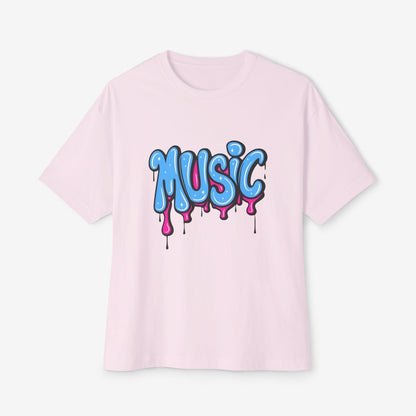 Music Oversized Tshirt CottonCrew neckDTG