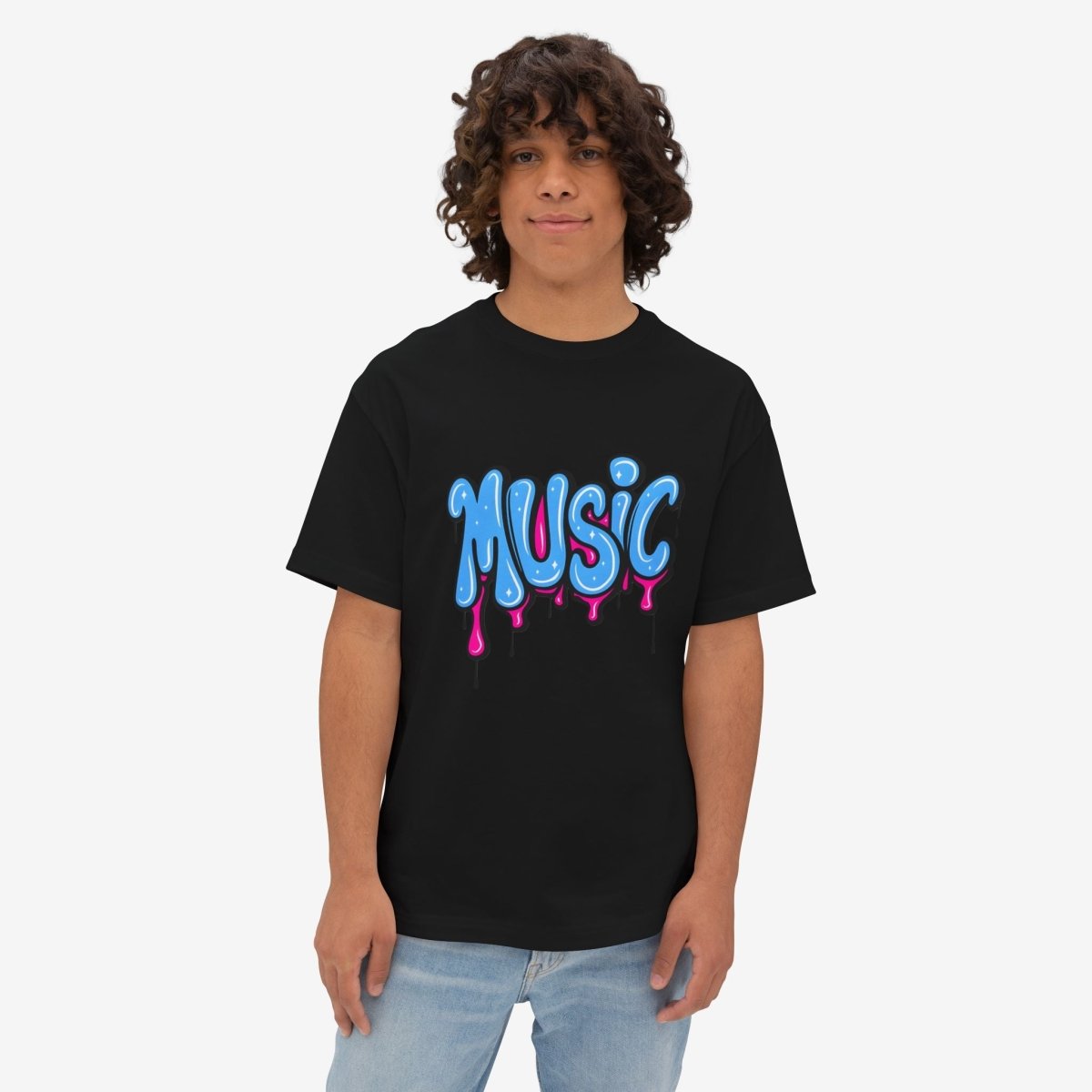 Music Oversized Tshirt CottonCrew neckDTG