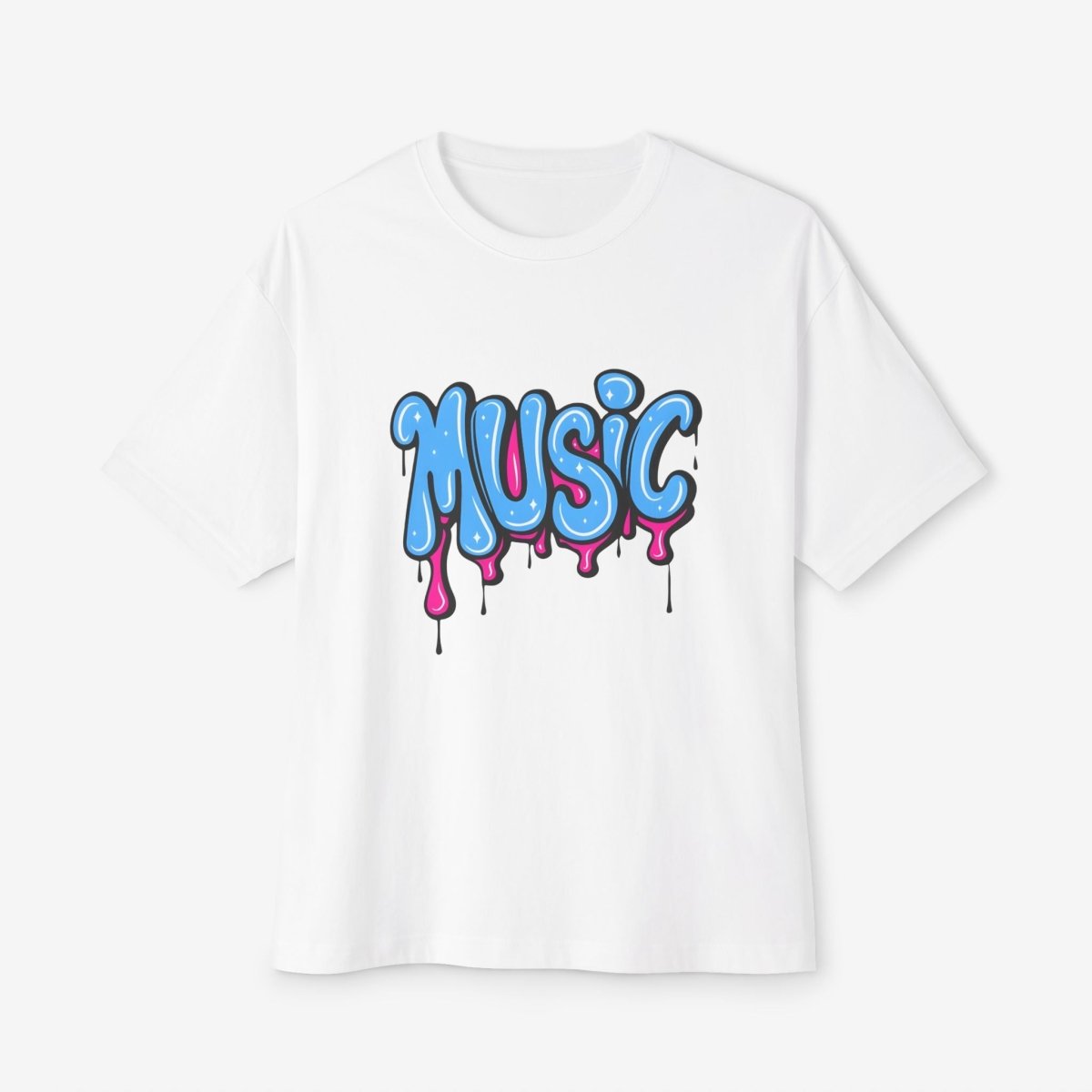 Music Oversized Tshirt CottonCrew neckDTG