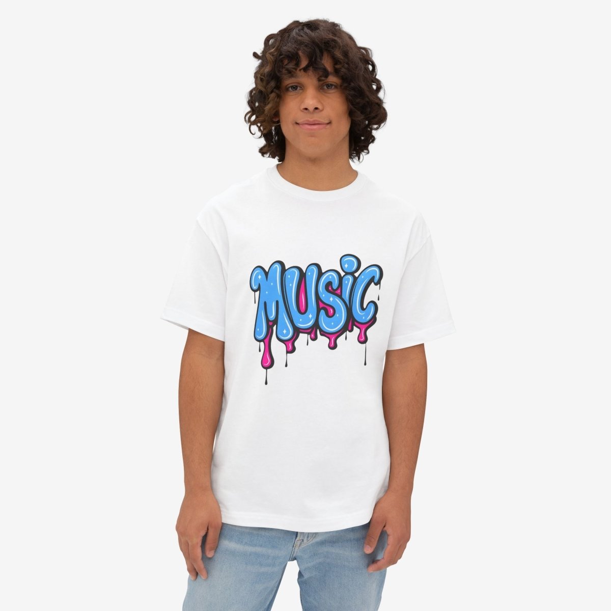 Music Oversized Tshirt CottonCrew neckDTG