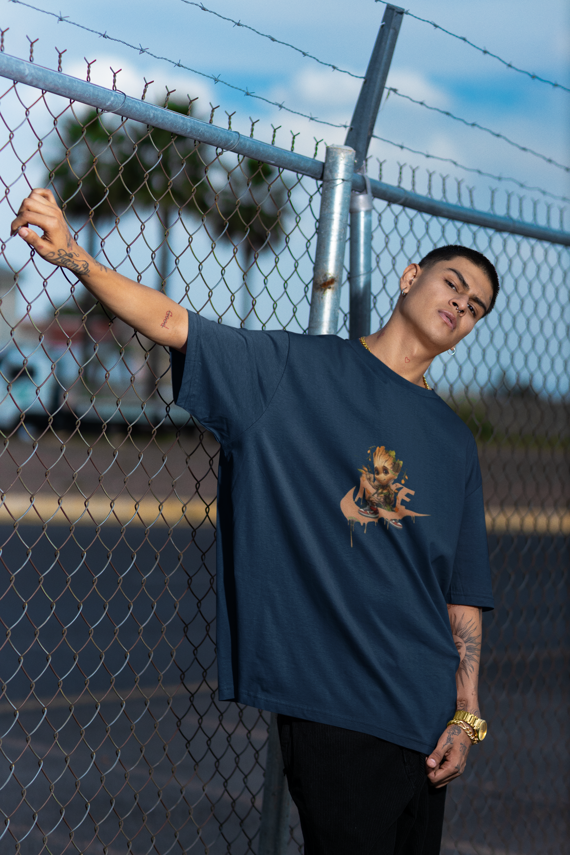 GRoot Oversized Tshirt Navy XS 