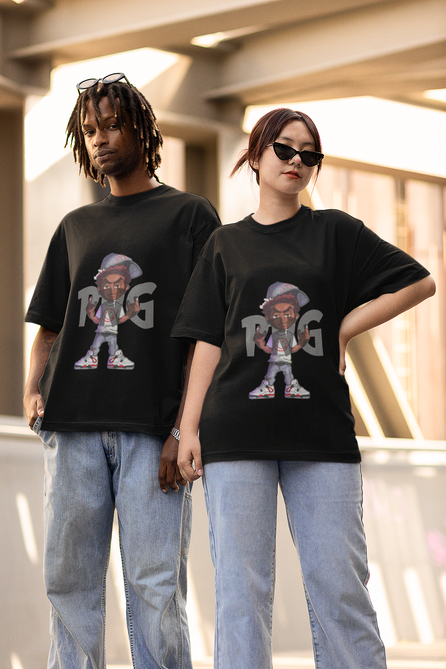 PNG Art Oversized Tshirt Black XS 